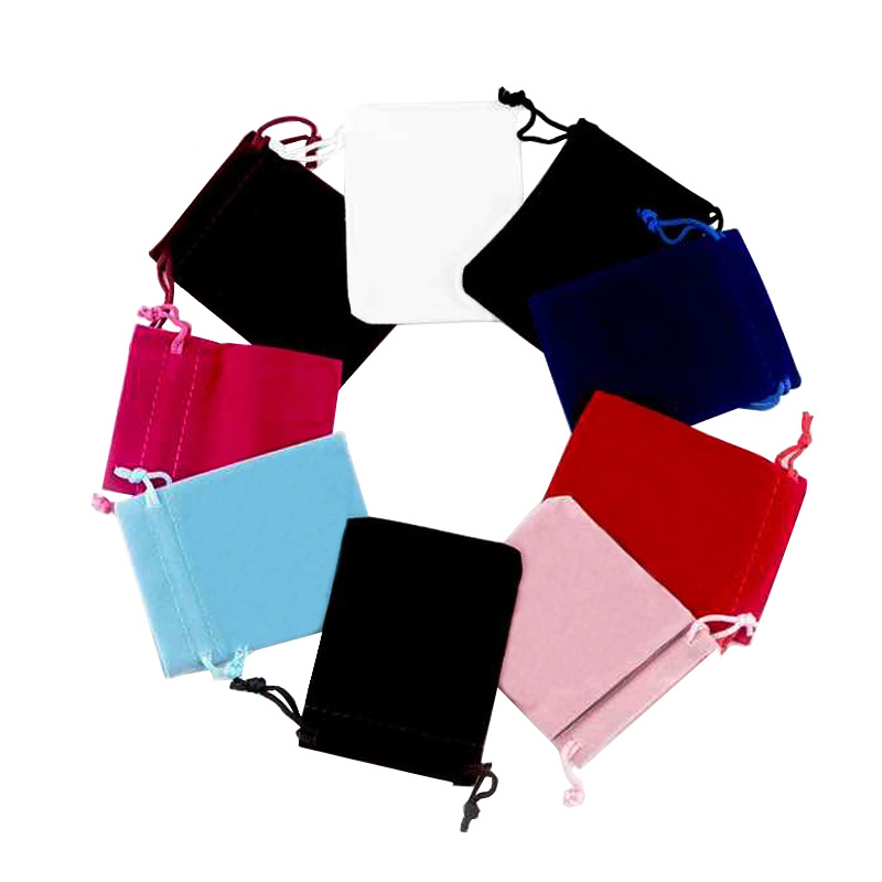 China Factory Direct Sale Color Velvet Drawstring Pouch Velvet Bag