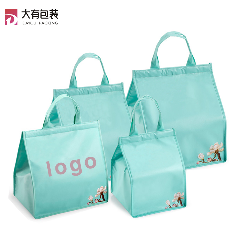 Customized Logo Aluminium Foil Beer Can Water Bottle Laminated Reusable Lunch Insulated Meal Prep Cooler Bags For Cake