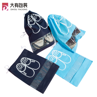 Non Woven Drawstring Shoe Bag with PVC Window