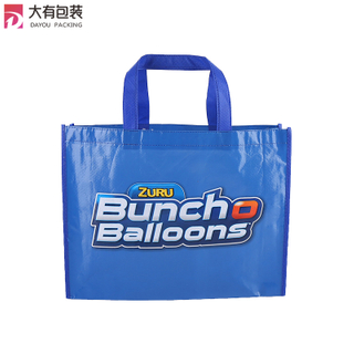 Deep Blue Eco Friendly Recycle Reusable Laminated PP Non Woven Shopping Bag with Custom Logo