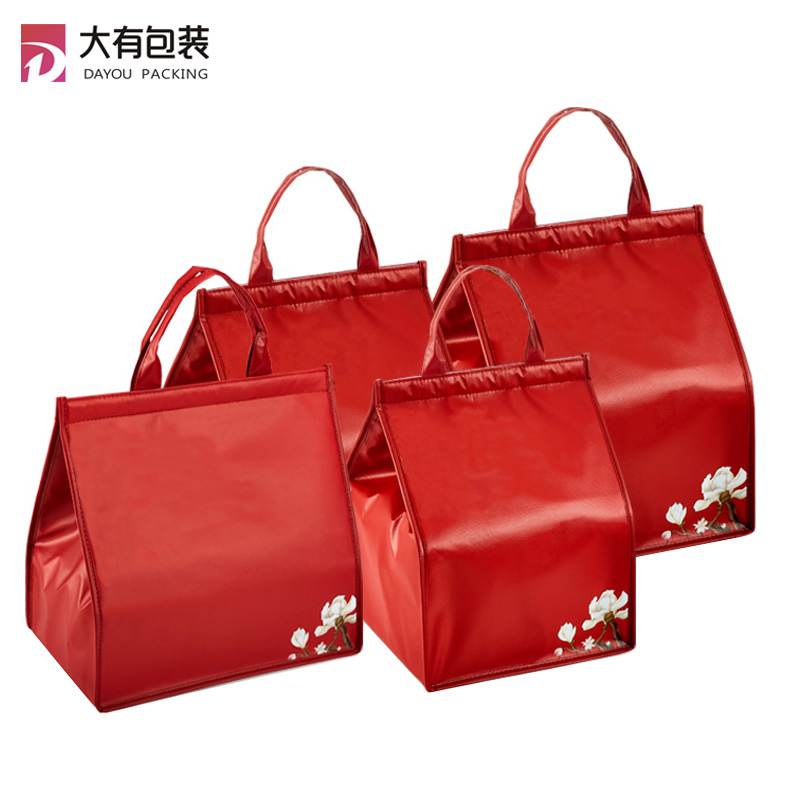 Customized Logo Aluminium Foil Beer Can Water Bottle Laminated Reusable Lunch Insulated Meal Prep Cooler Bags For Cake