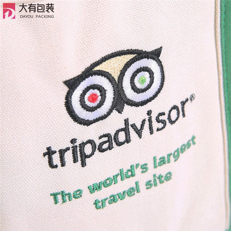 OEM Acceptable Custom Durable Natural Canvas Zipper Tote Bag With Pockets