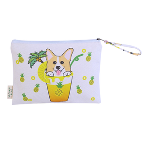 Cotton Canvas Zipper Pencil Cases Pen Pouches Cosmetic Bag