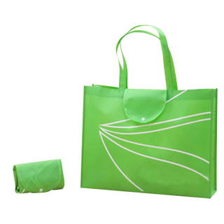 Eco-friendly Non Woven Fabric Folding Shopping Bag with Snap Pocket