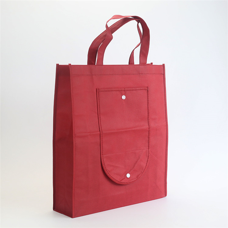 Button Closure Promotion Foldable Shopping Non Woven Bag