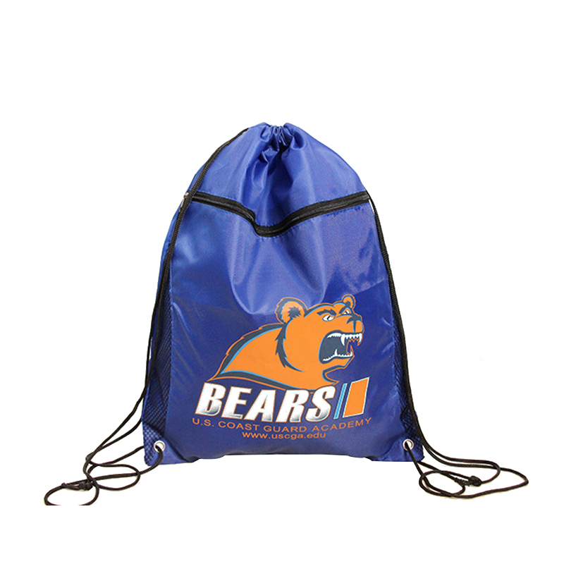 Recycled Polyester Drawstring School Bag Shopping Bag for Promotion with Zipper