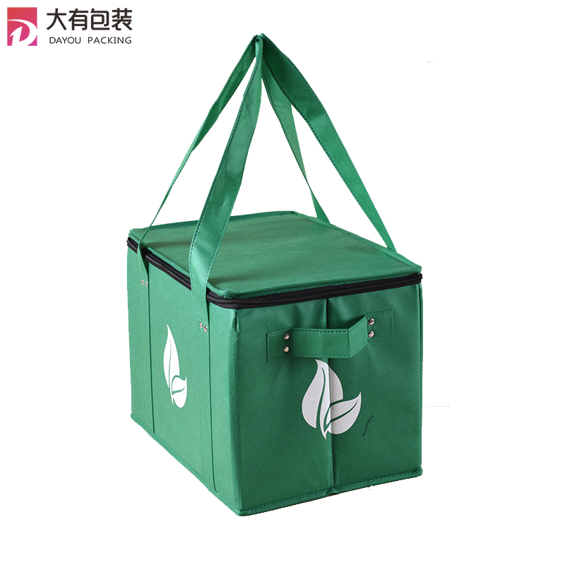 High Quality Custom Logo Printed Insulated Lunch Thermal Non Woven Food Delivery Cooler Bag