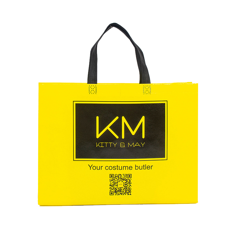 Hot-sales Customized Yellow Simple Logo Printed on Ultrasonic Heat Seal Lamination PP Non Woven Handle Bag