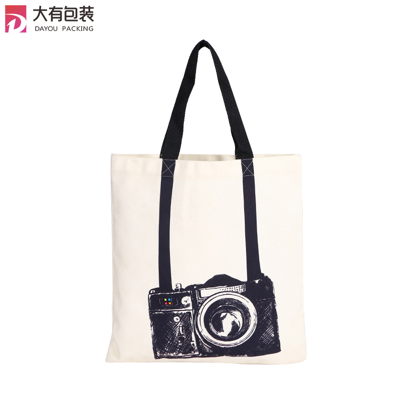Wholesale Custom Natural Color Fashion Style 100% Promotional Thickened Material Cotton Canvas Tote Bag