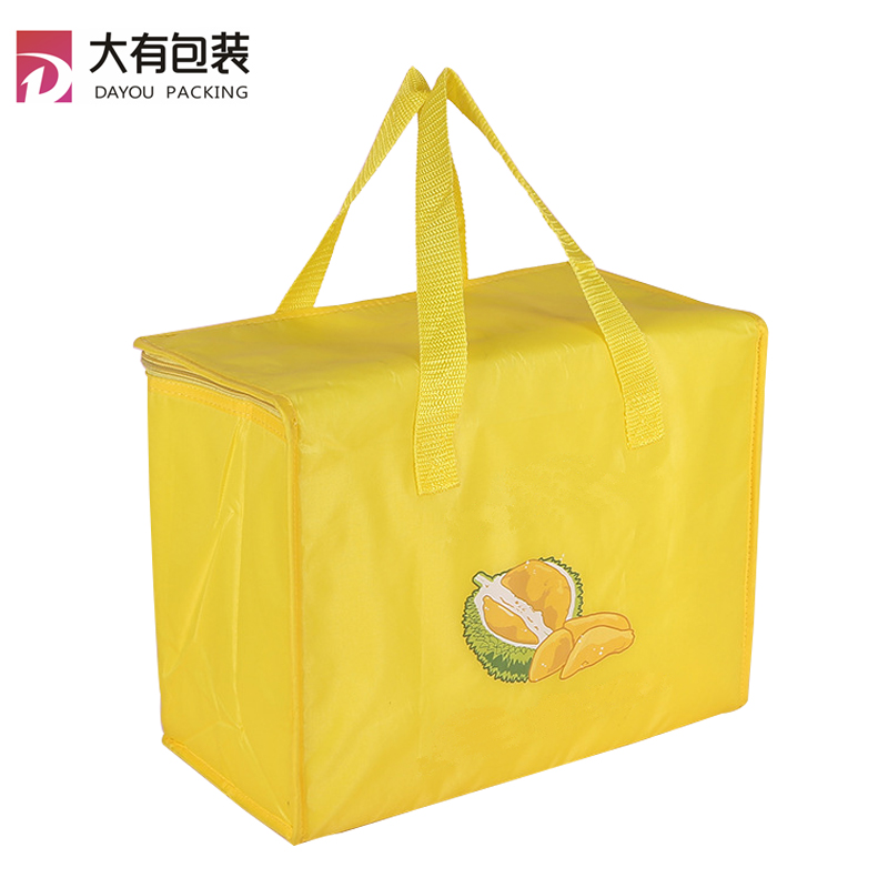 Customized Logo Top Quality Reusable Waterproof Insulated Lunch Box Supermarket Cooler Hand Bag for Juice