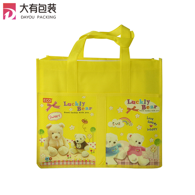 Custom Non Woven Supermarket Carry Shopping Bag with Front Pocket
