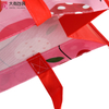 Pink Red Printed with Cherry Pattern Pp Non Woven Shopping Bag 
