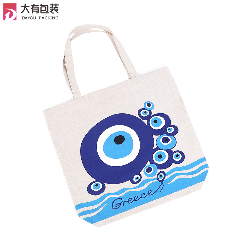 Factory Supply Unique Design Handled Eco Custom Logo Printed Shopping Tote Cotton Canvas Bag