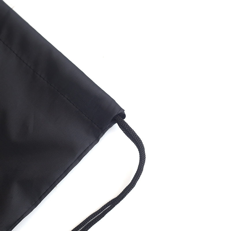 Fashion Waterproof Black Nylon Drawstring Bag
