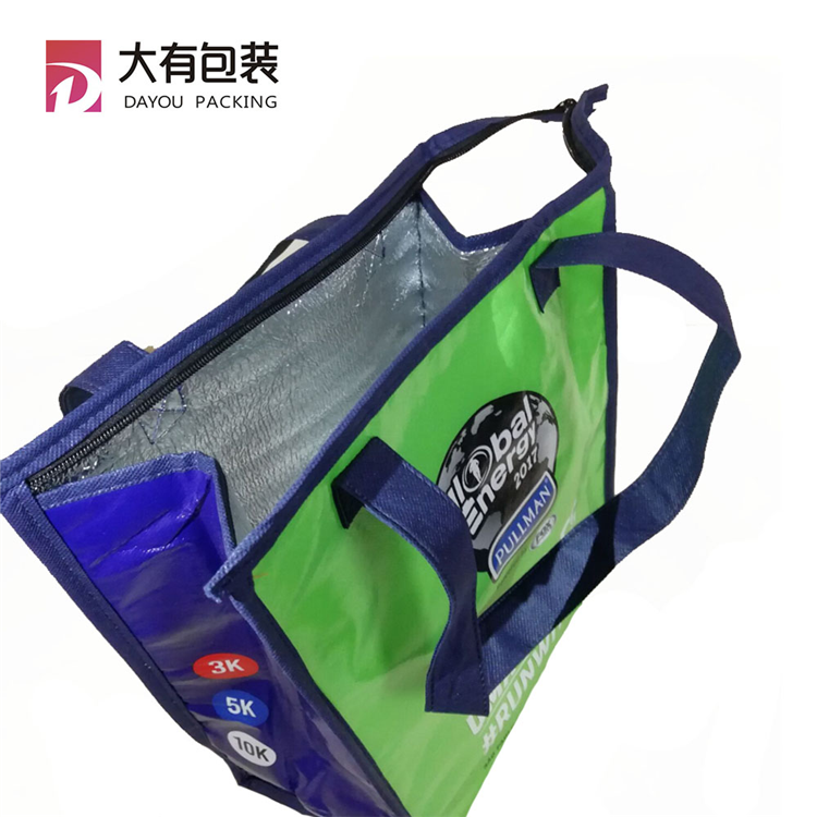 Waterproof high quality Large folding non woven Reusable Insulated Totes Lunch Cooler Carry Bag 